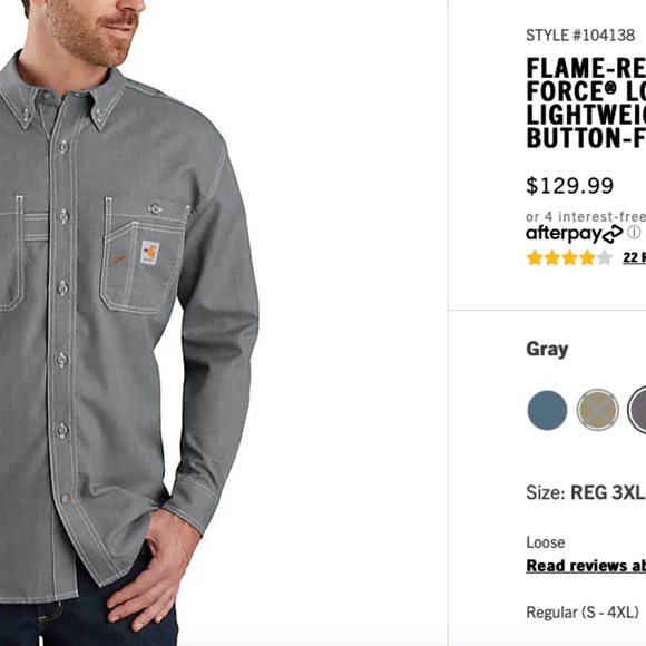 BNWT FLAME-RESISTANT CARHARTT LOOSE FIT LONG-SLEEVE BUTTON-FRONT SHIRT SIZE L - Picture 13 of 13